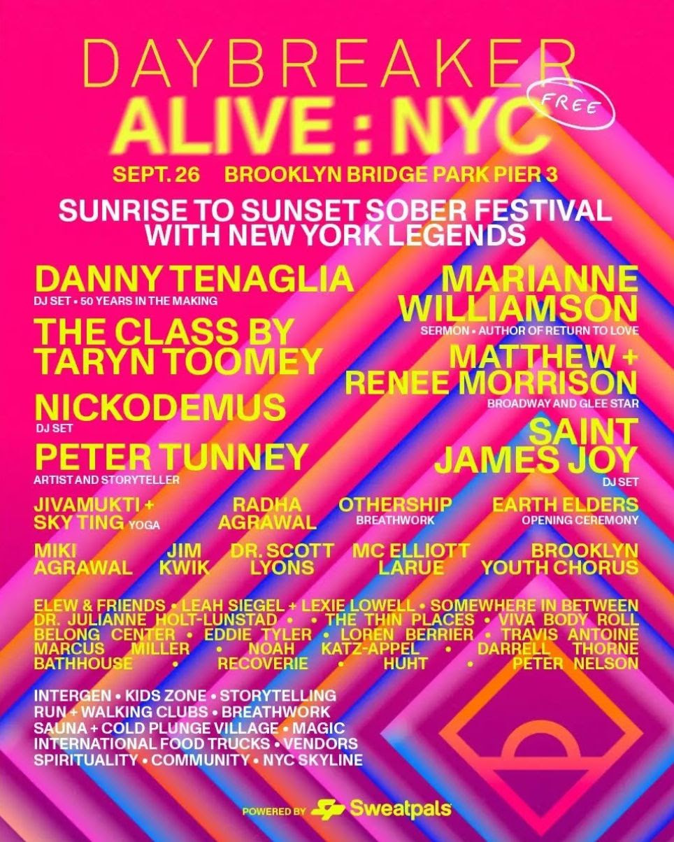 Daybreaker Unveils Initial Lineup for ALIVE : NYC, a New Kind of Sunrise-to-Sunset Sober Music & Wellness Festival, Headlined by NYC Dance Music Legend Danny Tenaglia